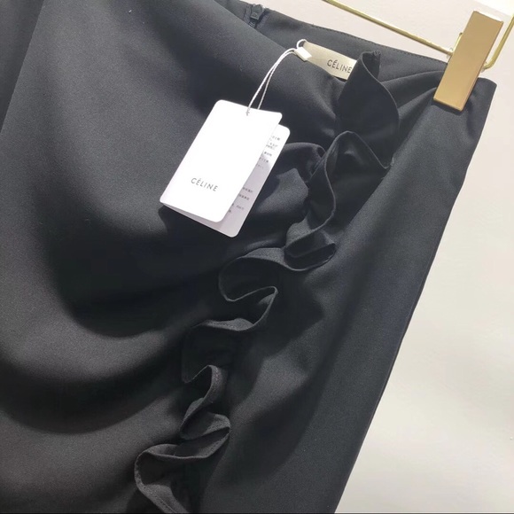 NWT OLD CELINE black wool skirt FR 38 - Picture 4 of 8